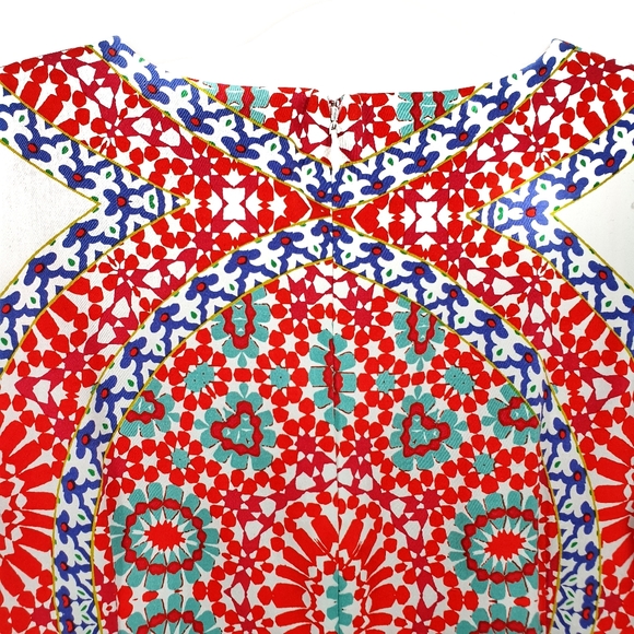 London Times Printed Geometric Shift Dress - Picture 3 of 4